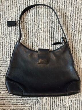 Casual Corner Vintage Y2K Black Brown Leather Shoulder Bag